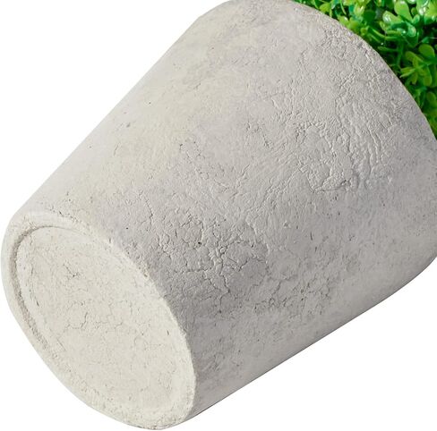 MyGift 14.8 Inch Light Green Artificial Boxwood Topiary Trees - Decorative Faux Indoor Plants in Gray Paper Pulp Planter Pots in Saudi Arabia