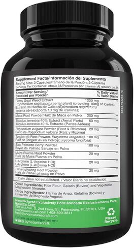 Aumento de Fuerza de Testosterona para Hombres – Suplemento Natural de Testosterona para Hombres con extracto de Hierba de Cabra en Celo, Raíz de Maca, Longjack y extracto de Saw Palmetto para el in Saudi Arabia