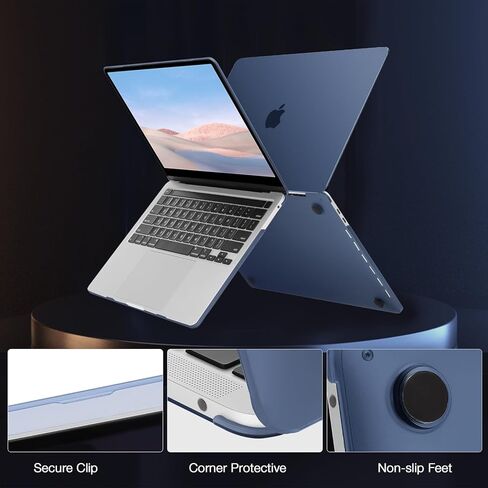 MOSISO Compatible with MacBook Pro 13 inch Case M2 2024-2016 A2338 M1 A2251 A2289 A2159 A1989 A1708 A1706, Ultra-Thin Natural Original Color Case Plastic Hard Shell&Keyboard Cover, Midnight Blue in Saudi Arabia