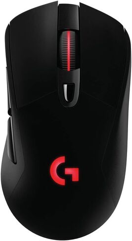 ماوس الألعاب اللاسلكي Logitech G703 Lightspeed Pro-Grade، 16,000 نقطة في البوصة، RGB، أوزان قابلة للتعديل، 6 أزرار قابلة للبرمجة، ذاكرة على اللوحة، عمر بطارية طويل، جهاز الكمبيوتر/Mac - أسود (تغليف ألماني) in Kuwait