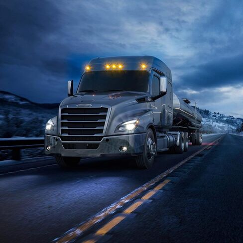 Xotic Tech 5 قطع من مصابيح LED لسقف السيارة العلوي ومصابيح LED بديلة مباشرة، متوافقة مع Freightliner Cascadia 2008-2021 (عدسة مدخنة العنبر 6-SMD) in Kuwait