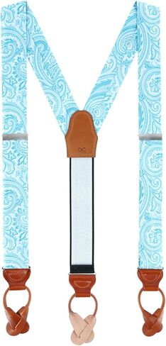 Trafalgar Men's Sobee Paisley Brace Bow Tie & Pocket Square Set (Suspenders) in Saudi Arabia