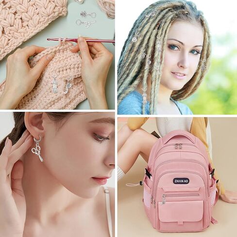 Stiesy الخياطة موضوع الكروشيه غرزة علامة 6 أنماط الفضة التبتية القابلة للإزالة الكروشيه غرزة علامة السحر للحياكة النسيج الخياطة اكسسوارات المجوهرات المصنوعة يدويا in Kuwait