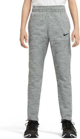 بنطال تدريب Nike Therma Big Kids (للأولاد) (رمادي دخاني/HTR/أسود، CU9082-084) in Saudi Arabia