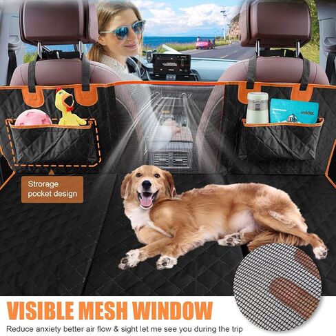 Back Seat Extender for Dogs & Dog Car Seat Cover with Hard Bottom,Non-Inflatable Car Bed-Supports up to 330lbs-Waterproof Dog Hammock for Camping & Travel, Compatible with Cars, SUVs in Saudi Arabia