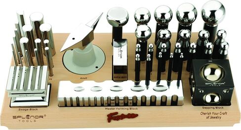 مجموعة تشكيل معدنية الكل في واحد من الفورميك لصنع المجوهرات متعددة الأغراض مع مجموعة ثقب التثقيب، وكتلة القبة، وكتلة المقعد، ومجموعة السندان والتأرجح مع كتلة in Kuwait