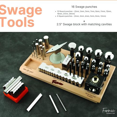 مجموعة تشكيل معدنية الكل في واحد من الفورميك لصنع المجوهرات متعددة الأغراض مع مجموعة ثقب التثقيب، وكتلة القبة، وكتلة المقعد، ومجموعة السندان والتأرجح مع كتلة in Kuwait