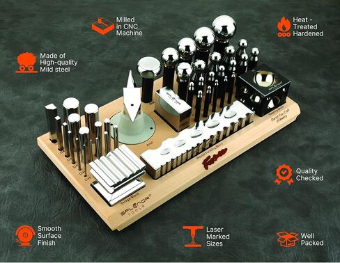 مجموعة تشكيل معدنية الكل في واحد من الفورميك لصنع المجوهرات متعددة الأغراض مع مجموعة ثقب التثقيب، وكتلة القبة، وكتلة المقعد، ومجموعة السندان والتأرجح مع كتلة in Kuwait
