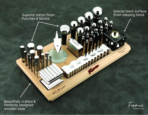 مجموعة تشكيل معدنية الكل في واحد من الفورميك لصنع المجوهرات متعددة الأغراض مع مجموعة ثقب التثقيب، وكتلة القبة، وكتلة المقعد، ومجموعة السندان والتأرجح مع كتلة in Kuwait
