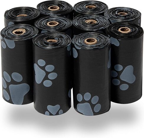 Best Pet Supplies Dog Poop Bags for Waste Refuse Cleanup, Doggy Roll Replacements for Outdoor Puppy Walking and Travel, Leak Proof and Tear Resistant, Thick Plastic - Black, 150 Bags in Saudi Arabia