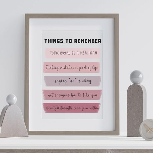 ديكور حائط اقتباسات ملهمة إيجابية من Wowsweet - هدايا تشجيعية راقية BFF، أفضل صديق - ملصق فني جداري تحفيزي وردي للمنزل والمكتب وغرفة النوم والحمام (8X10 بوصة) in Kuwait