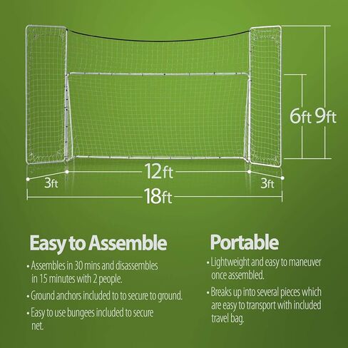 3 in 1 Soccer Goal, Backstop, Target | 12x6 Soccer Goal with Soccer Backstop and Target for Backyard in Kuwait