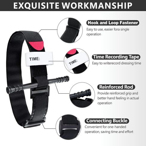 Tourniquet,Tourniquet Kit for Turnicate Military,Emergency First Aid Rapid One Hand Operation Hemostasis Medical Tourniquetes for Outdoor Hiking Adventure Training (10 Pack Orange) in Kuwait