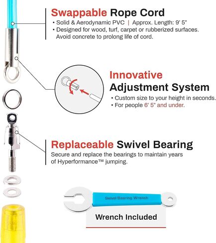 Buddy Lee Jump Ropes Rope Master Original Ball Bearing Jump Rope, 9" HD Plastic Handles. Perfect Jump Rope for Fitness, CrossFit Gym, Endurance Jumping, Cross Overs, Extreme Jumping in Kuwait