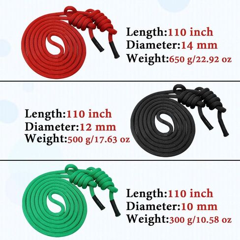 3 قطع من حبال التدفق الموزونة حبل التمرين المزدوج جديلة تدريب اللياقة البدنية حبال القفز بطول قابل للتعديل مع حقيبة تخزين للرجال والنساء حبال التمارين للمنزل وصالة الألعاب الرياضية الداخلية والخارجية بطول 9 أقدام in Kuwait