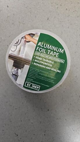 Aluminum Foil Tape, Aluminum Air Duct Tape, Withstand 80°C to 100°C, Heat Resistant Tape Insulation Tape for HVAC, Sealing & Patching, Metal Repair, 4inch x 50yard in Kuwait