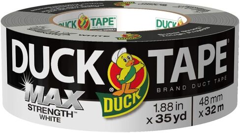 شريط لاصق بقوة قصوى من Duck Brand، أبيض، عبوة لفة واحدة، 1.88 بوصة × 35 ياردة، 240866 in Saudi Arabia