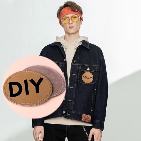 Brown Blank Cow Real Leather Patch Label with Adhesive,Custom Laser Engraving,UV Printing,Emboss,Deboss Genuine Leather,Iron on,Heat Press,Sewing Repair Leather Hat Patches Tag (Round) in Saudi Arabia