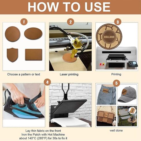 Brown Blank Cow Real Leather Patch Label with Adhesive,Custom Laser Engraving,UV Printing,Emboss,Deboss Genuine Leather,Iron on,Heat Press,Sewing Repair Leather Hat Patches Tag (Round) in Saudi Arabia
