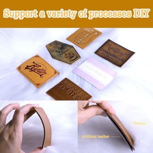 Brown Blank Cow Real Leather Patch Label with Adhesive,Custom Laser Engraving,UV Printing,Emboss,Deboss Genuine Leather,Iron on,Heat Press,Sewing Repair Leather Hat Patches Tag (Round) in Saudi Arabia