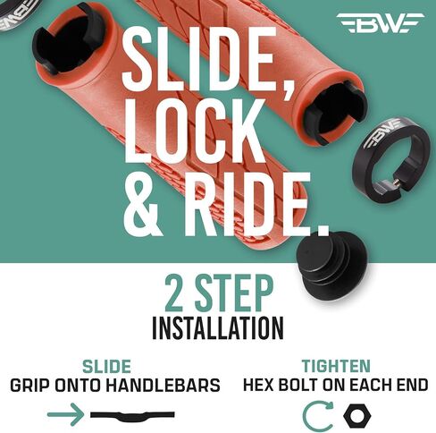 مقابض Ergo-Lock 1.0 - مقابض مقود دراجة MTB مزدوجة القفل - خيارات ألوان متعددة in Kuwait