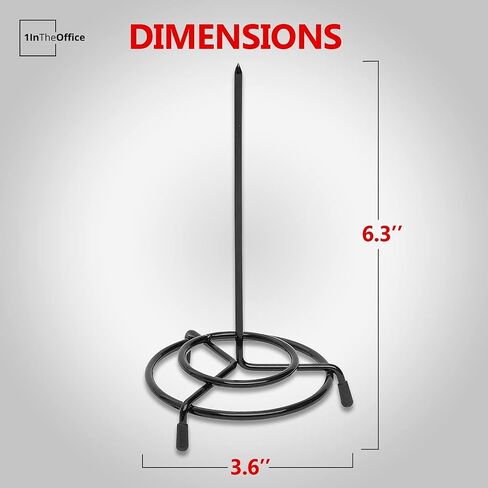 1InTheOffice Wire Receipt Spindle, Black Receipt Holder, 4 Pack (Black.) in Saudi Arabia