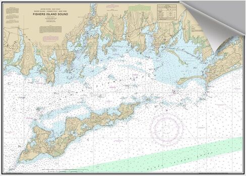 Fishers Island Sound, CT, NY, RI Decorative Nautical Chart in Saudi Arabia