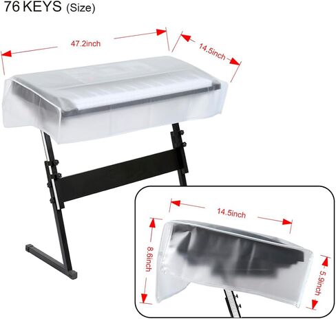 Piano Keyboard Cover 61 Keys,Waterproof Transparent Grind Arenaceous,Digital Piano Cover,Piano Keyboard Dust Cover in Saudi Arabia