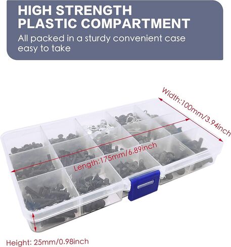 620 قطعة من مجموعة براغي RC العالمية، مجموعة متنوعة من أدوات تثبيت الأجهزة لـ Traxxas Axial Redcat HPI Arrma SCX10 Losi 1/8 1/10 1/12 1/16 مقياس RC سيارات شاحنات زاحفة in Kuwait