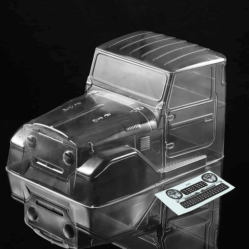 هيكل شفاف لسيارة زاحفة RC 1/10، 1965 Toyota FJ40 Truck Cab PC هيكل شفاف مناسب لـ 1/10 RC Crawler Axial SCX10 TRX4 YIKONG 4102 RGT 86100 Redcat GEN8 DIY in Kuwait