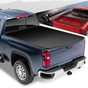 Auto Dynasty Soft Tri-Fold Truck Bed Tonneau Cover Compatible with 2020-2025 Chevy Silverado GMC Sierra 2500HD 3500HD 6Ft-9Inch Fleetside Bed, Matte Black Soft Vinyl Top 21 22 23 24 in Saudi Arabia
