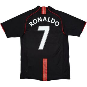 Ronaldo #7 Man U Short Sleeve Black 07/08 Soccer Jersey for Men Fan Version in Saudi Arabia