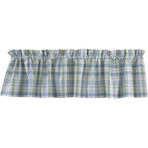 Park Designs Farmhouse Kitchen Valances for Windows - Blue Sarasota | Fall Decor Window Valance Curtain | Plaid Curtain Windows | 72"x14" in Saudi Arabia