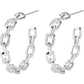 أقراط طوق للنساء - سلسلة أقراط الأقطاب الذهب/الذهب الأبيض - ارتباط أقراط مسمار الرابط in Kuwait