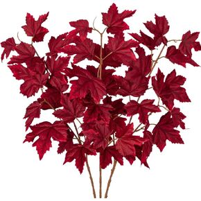 أوراق القيقب الاصطناعية فروع 3 قطع كورلور مختلطة أوراق الخريف ينبع الشجيرات وهمية البرتقال ورقة القيقب ينبع لجدول المركزية عيد الشكر مهرجان الخريف ديكور المنزل in Kuwait