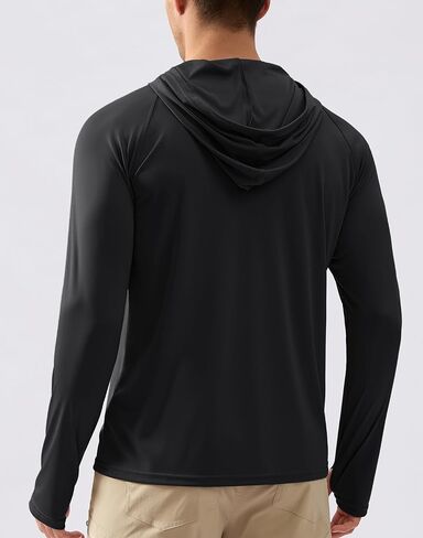 Pudolla Men's Sun Protection Hoodie Shirts UPF 50+ Rash Guard SPF Long Sleeve Fishing Shirt for Men Swim Hiking Boating in Kuwait