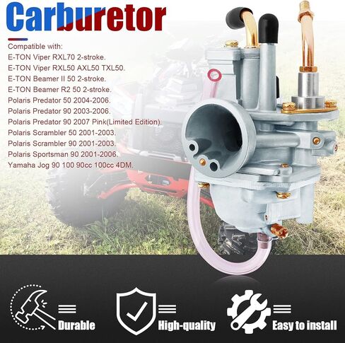 Carburetor Compatible with Polaris Predator Scrambler Sportsman 50 90 E-TON Eton Viper AXL50 RXL50 RXL70 TXL50 Beamer R2 2-Stroke Yamaha Jog 100 90cc 100cc 4DM in Saudi Arabia