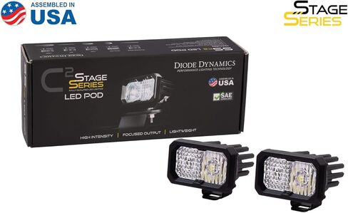 Diode Dynamics C2 1.0 SAE/DOT White Sport Standard LED Pod (pair), Combo w/Amber Backlight in Saudi Arabia