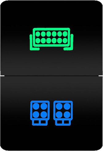 12V Led Push Switch Front Camera/Rear Camera Dual Button Green Blue Light Switch 1.28" x 0.87" for Toyota Landcruiser Prado150 200 HiAce 4Runner Camry Corolla Kluger in Saudi Arabia
