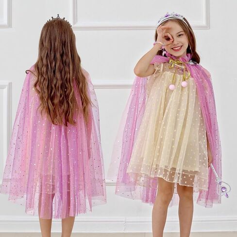 Princess Dress Up for Girls 3 4 5 6 7 8 ، لعب الملابس الصغيرة مع الرأس والتاج والوجود والمجوهرات ولعب أزياء الأطفال للهدية عيد ميلاد in Saudi Arabia
