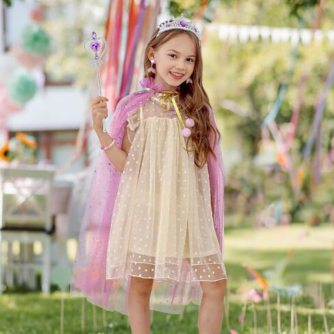 Princess Dress Up for Girls 3 4 5 6 7 8 ، لعب الملابس الصغيرة مع الرأس والتاج والوجود والمجوهرات ولعب أزياء الأطفال للهدية عيد ميلاد in Saudi Arabia