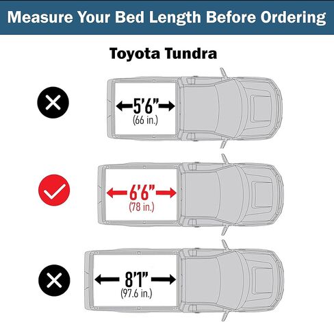 غطاء Tri-Fold Hard Tri-Fold Tonneau يتوافق مع 2022-2025 Toyota Tundra 5.6 قدم مع نظام السكك الحديدية (66.7 ") in Kuwait