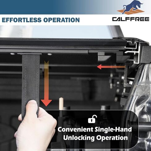 غطاء Tri-Fold Hard Tri-Fold Tonneau يتوافق مع 2022-2025 Toyota Tundra 5.6 قدم مع نظام السكك الحديدية (66.7 ") in Kuwait