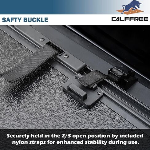 غطاء Tri-Fold Hard Tri-Fold Tonneau يتوافق مع 2022-2025 Toyota Tundra 5.6 قدم مع نظام السكك الحديدية (66.7 ") in Kuwait