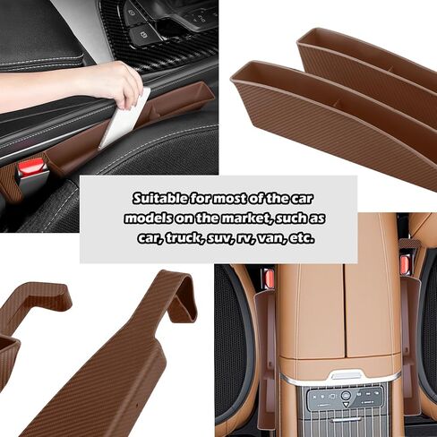 2PCS Car Seat Gap Filler Organizer with Charging Opening,Multifunctional Car Gap Filler Stop Things from Dropping,Universal Car Accessories Car Seat Storage Box for Phone Key Sunglasses in Saudi Arabia