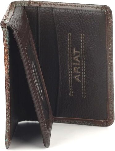 Ariat Bifold Turquoise Outline Southwest Wallet ، Brown in Saudi Arabia