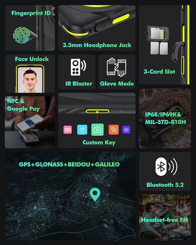 حافظة هاتف Ulefone Armor، حقيبة هاتف متعددة الأغراض للهواتف القوية Armor 24، حماية كاملة، سهولة الوصول، مشبك إغلاق بالإطباق، حلقة حزام موثوقة، حامل بطاقة مدمج، مشبك حلقة تسلق دائرية in Saudi Arabia