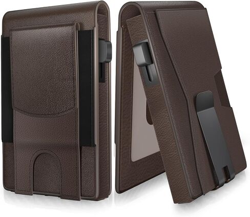 GIGIGO Wallet for Men, Mens Minimalist Wallet 9-12 Cards, Slim Compact Wallet with Money Clip & ID Window, RFID Blocking Smart Pop Up Card Wallet, Great Gifts（Carbon Fiber Black） in Saudi Arabia