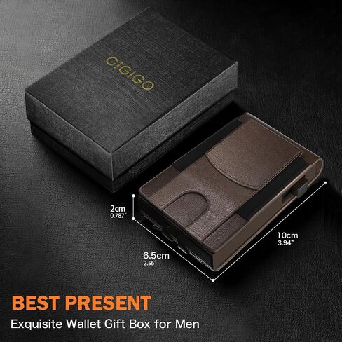 GIGIGO Wallet for Men, Mens Minimalist Wallet 9-12 Cards, Slim Compact Wallet with Money Clip & ID Window, RFID Blocking Smart Pop Up Card Wallet, Great Gifts（Carbon Fiber Black） in Saudi Arabia