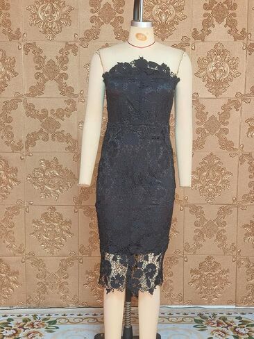 Cololura Women Elegant Floral Lace Sexy Off Shoulder Evening Gown Party Cocktail Bodycon Midi Dress in Saudi Arabia